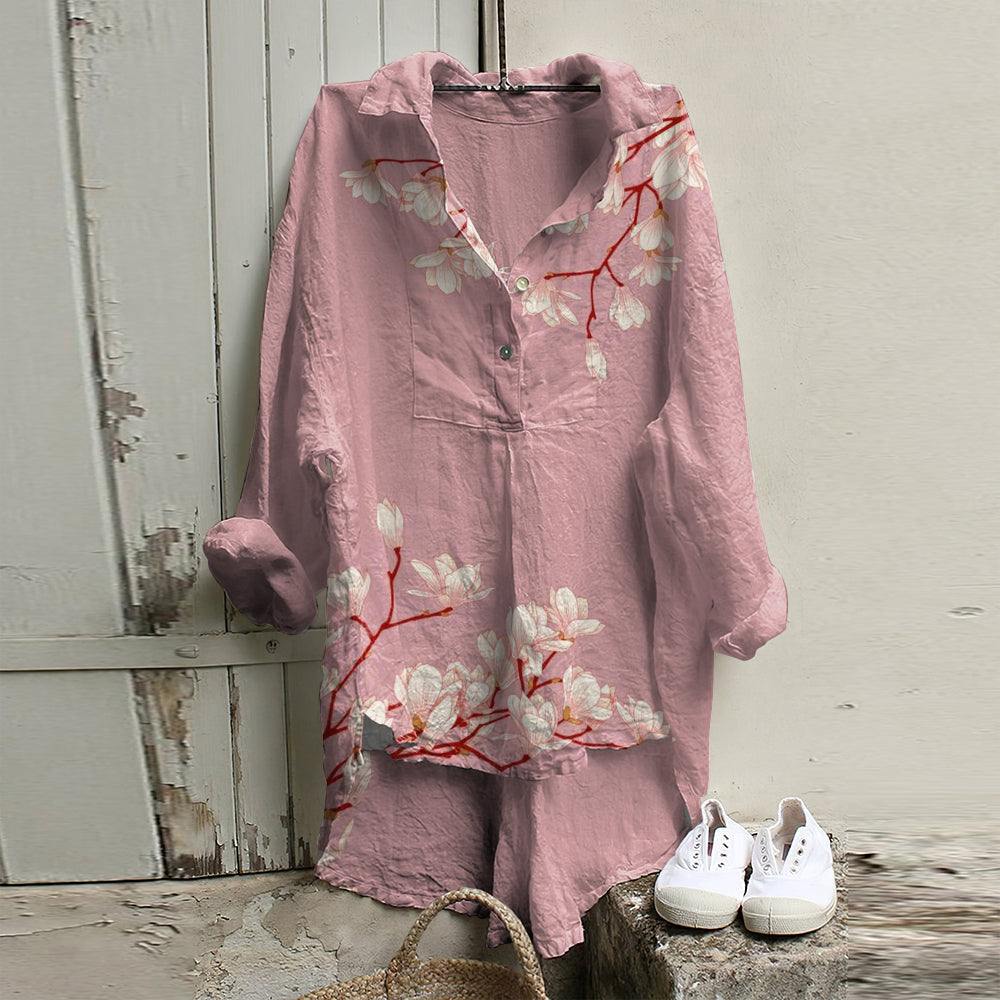 Comstylish Vintage Floral Art Woven Casual Tunic
