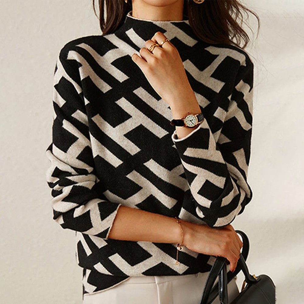 Nerina® | Modern sweater with a geometric pattern