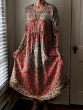 Women's Ethnic Pattern Art Print Pocket Cotton Dresses