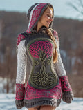 Viking World Tree Art Women's Knit Hooded Mini Dress artswardrobe