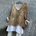 Paisley Art Pattern Linen Blend Tunic artswardrobe