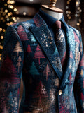 Comstylish Christmas Tree Pattern Design Men's Corduroy Suit
