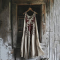 Women's Vintage Viking Dragon Print Cotton And Linen Dress artswardrobe