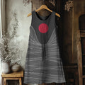 Comstylish Lovely Cat Landscape Graphic Linen Tank Dress