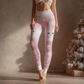 Cute Cat Face And Rose Pattern Comfortable Leggings elevenforest