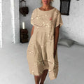 Comstylish Vintage Cherry Blossom Japanese Flowy Midi Dress