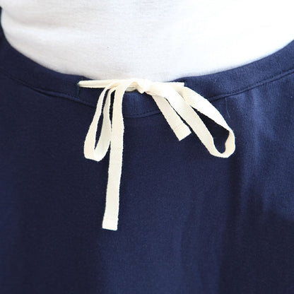 Dark Blue Knitting Cotton Skirts Elastic Waist Beach Skirts