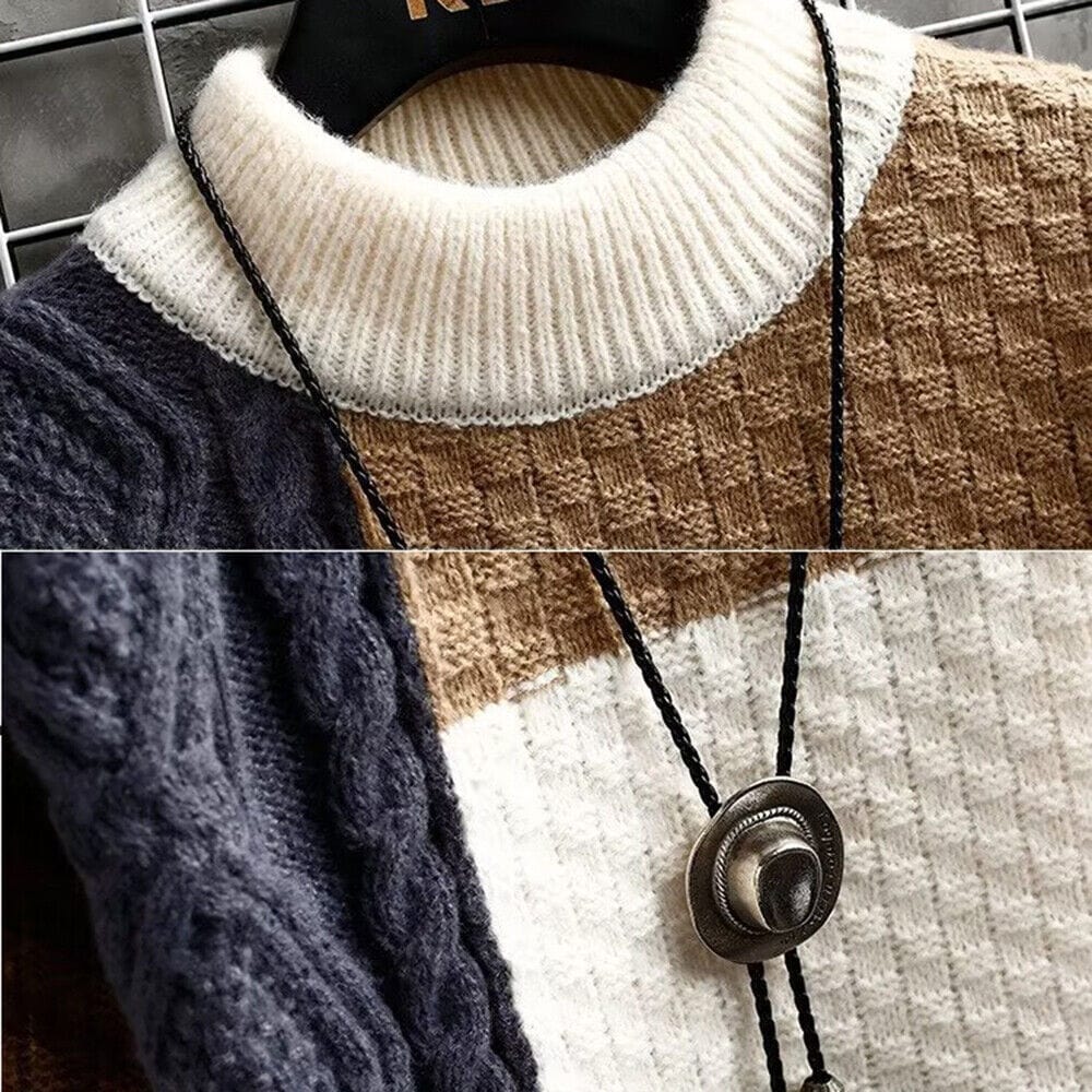 JO | Patchwork jacquard knitted sweater