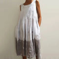 Comstylish Vintage Gradient Linen Tank Dress