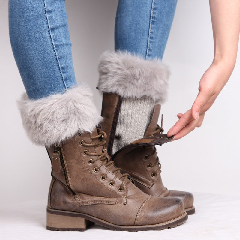 Casual Solid Color Furry Socks elevenforest