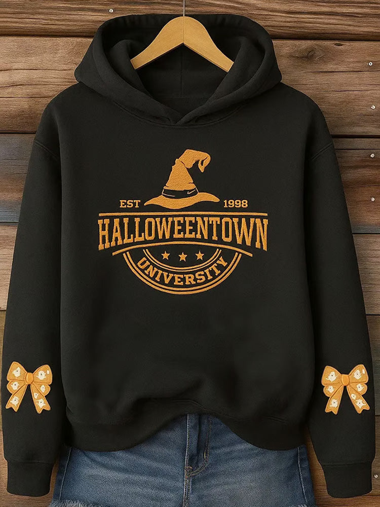 Women's Casual Halloween Graphic Print Warm Hoodie artswardrobe