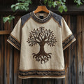 Men's Viking Life Of Tree Knot Vintage Linen T-shirt artswardrobe