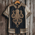Viking Cthulhu Celtic Knot Ropet Contrast Color T-shirt artswardrobe