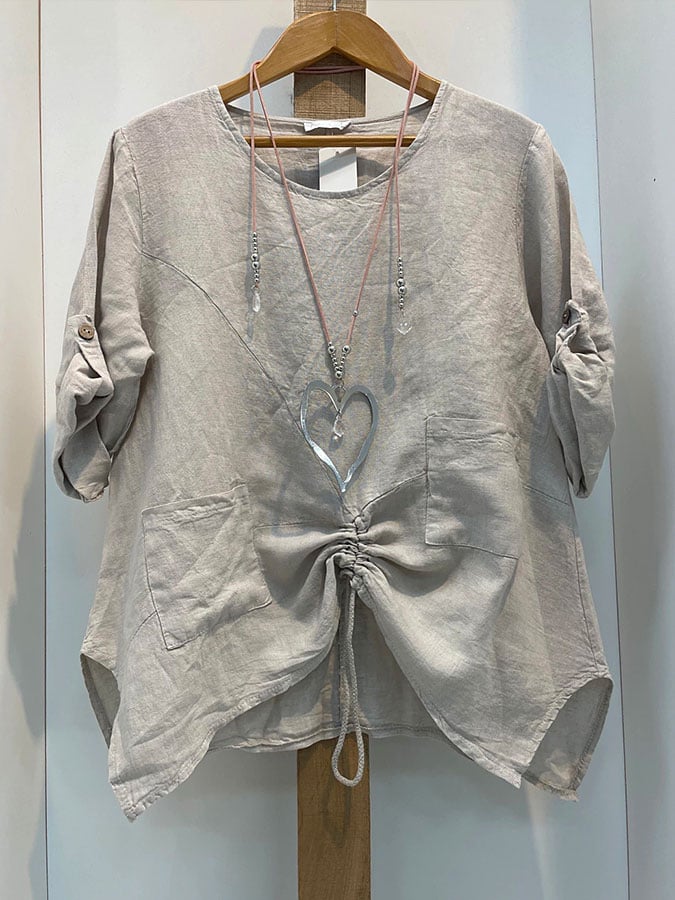 Women's cotton and linen casual shirt