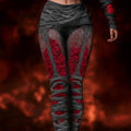 Comstylish Vintage Skeleton Anatomy Bloody Roses Bandages Knit Leggings