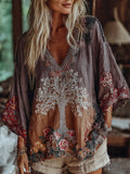 Comstylish Women's Vintage Tribal Tree Of Life In Art Casual Shirt