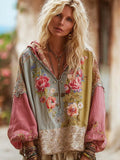 Women's Floral Vintage Casual Hoodie artswardrobe