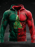 Comstylish Vintage Glowing Christmas Tree Men's Hooded Sweatshirt
