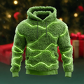 Comstylish Christmas Lights Design Men's Winter Warm Flannel Sweatshirt