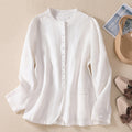 Women'S Solid Linen Blend Casual Jacket artswardrobe