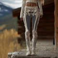 Comstylish Women's Anatomical Style Dark Halloween-themed Knitted Tight-fitting Leggings.