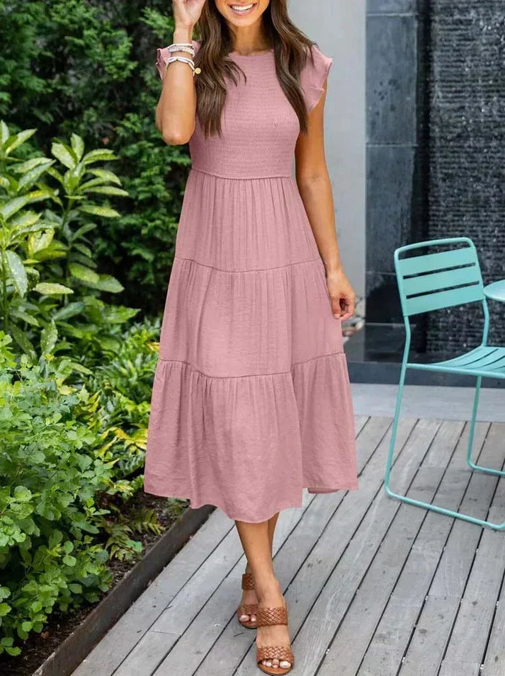 KS | Midi dresses with short sleeves for women