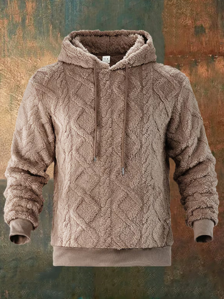 Men's Jacquard Double-Faced Fleece Hooded Sweatshirt artswardrobe