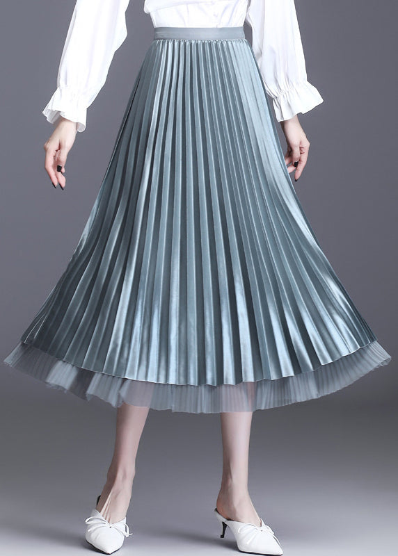 Diy Grey High Waist Patchwork a Line Fall Skirt