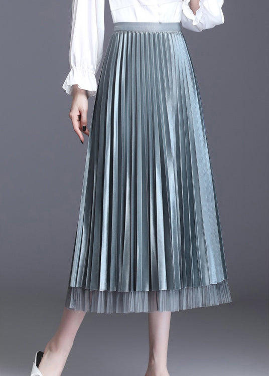 Diy Grey High Waist Patchwork a Line Fall Skirt