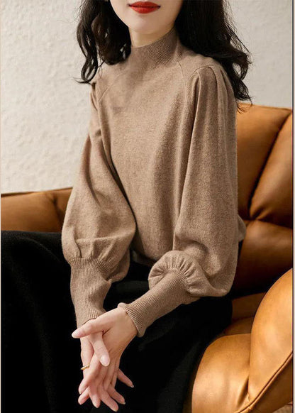 Diy Khaki Patchwork Knit Sweaters Winter