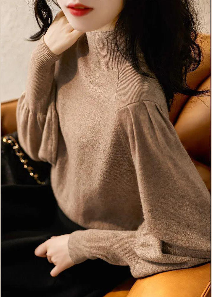 Diy Khaki Patchwork Knit Sweaters Winter