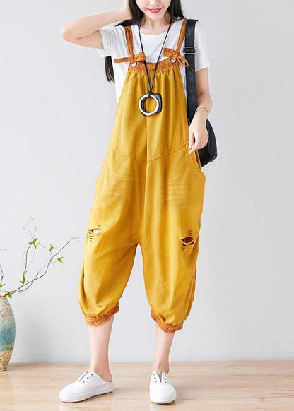 Diy Yellow Pockets Patchwork Plaid Fall Outfits Rompers Cotton