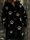 Soft Cat Paw Pad Plush Long Hooded Cardigan elevenforest