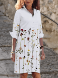 Women's Mid-Sleeve Floral Print Dress