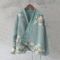 Comstylish Magnolia Japanese Lino Art Cozy Fleece Kimono Cardigan