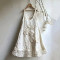 Vintage Classy 3d Floral Lace Art Linen Tank Dress artswardrobe