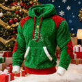 Comstylish Christmas Tree Men's Hooded Flannel Sweatshirt