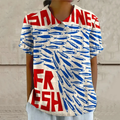 Comstylish Retro Sardines Forever Fish Art Pattern Printed Casual Women's  Cotton Linen Shirt