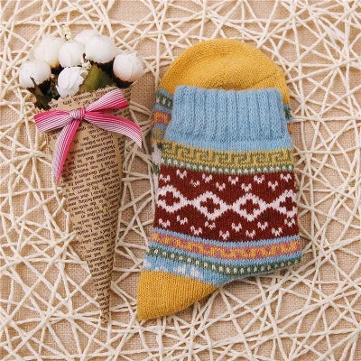 Retro Thick Warm Rabbit Wool Socks artswardrobe