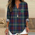 Comstylish Vintage Scotland Plaid Linen Blend Cozy Shirt