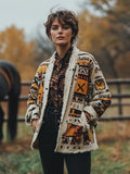 Women's Vintage Bohemian Print Cardigan artswardrobe
