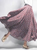 Women's Vintage Botanical Floral Print Skirt artswardrobe