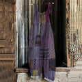 Women's Bohemian Style Patchwork Linen Print Cotton Linen Jumpsuit artswardrobe