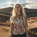 Paisley Pattern Style Linen Print  Long Sleeve Shirt artswardrobe