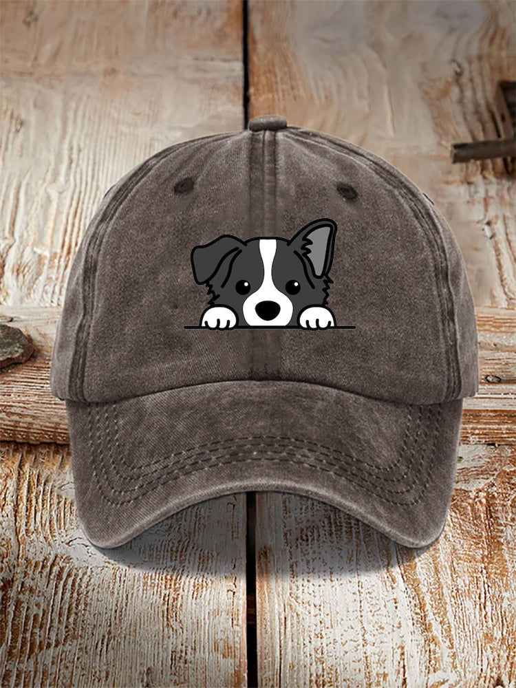 Comstylish Unisex Casual Pet Dog Print Washed Hat