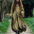 Vintage Chiffon Floral Double Layer Design Women's Dress artswardrobe