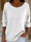Comstylish Women's Casual Autumn And Winter Long-sleeved Ribbed Bottoming Shirt