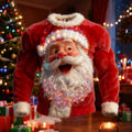 Comstylish Men's Retro Viking Christmas Santa Claus Flannel Sweatshirt