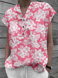 Women's Floral Art Casual Cotton Shirt Tops
