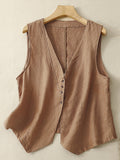 Vintage Linen Blend Classy Vest artswardrobe
